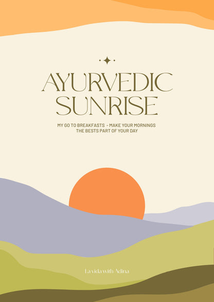 Cover of the Ayurvedic Sunrise e-book, a guide to a peaceful Ayurvedic morning