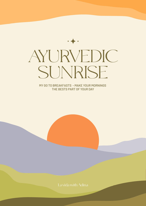 Cover of the Ayurvedic Sunrise e-book, a guide to a peaceful Ayurvedic morning