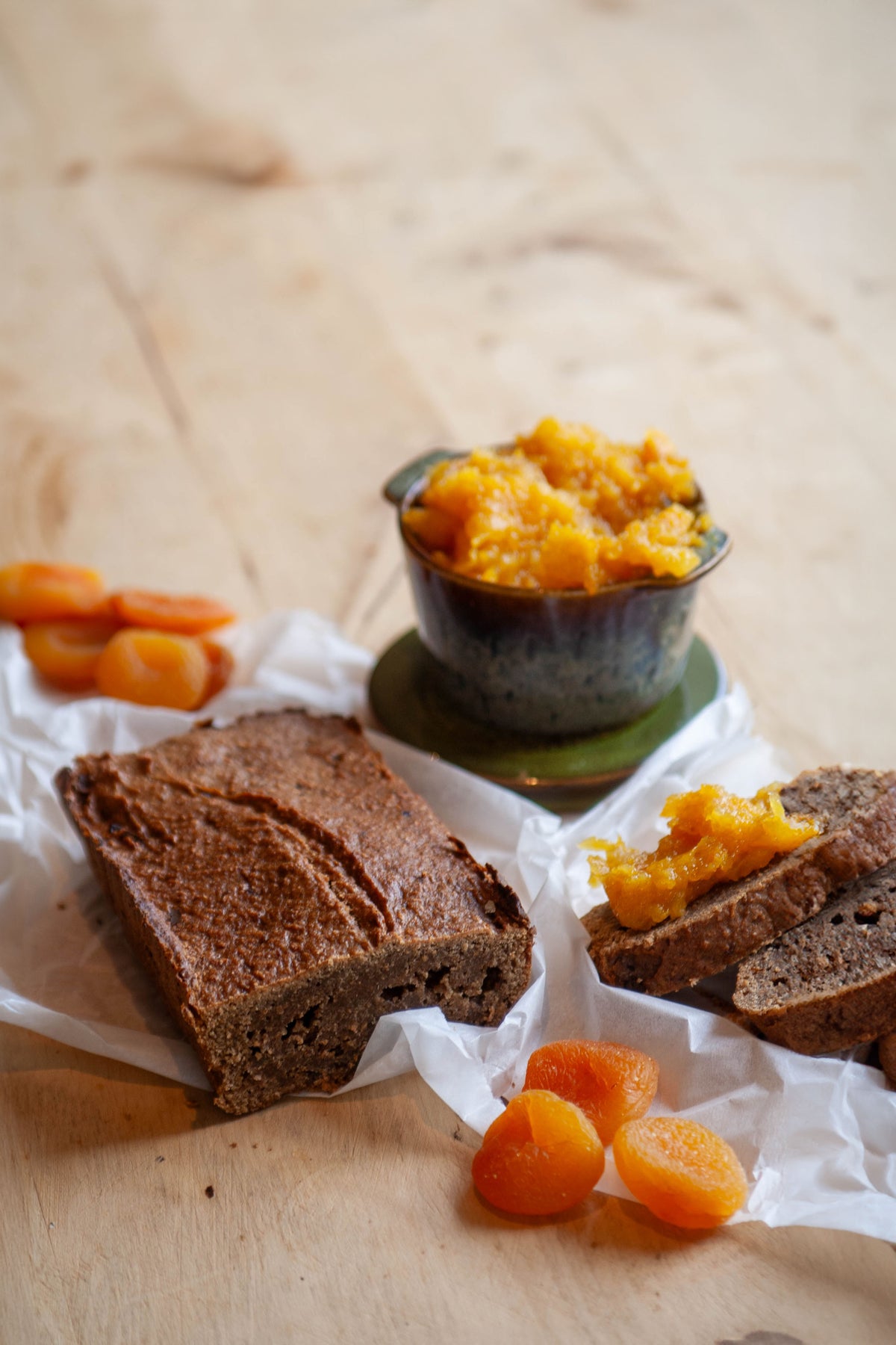 Photo from the Ayurvedic Sunrise e-book showing a warm Ayurvedic breakfast dish banana bread 